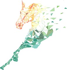 Caballo geométrico multicolor © Maraflorencia