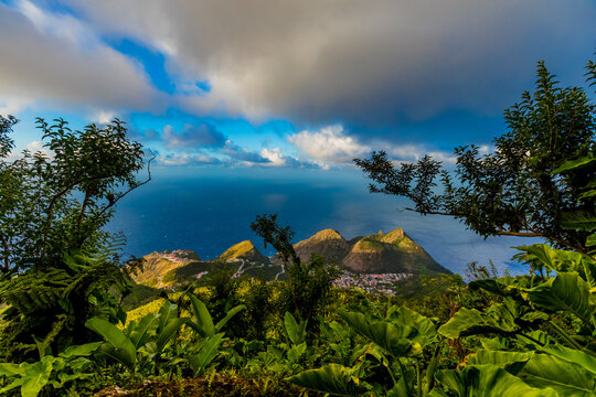 View from the top of Saba Island, Netherlands Antilles