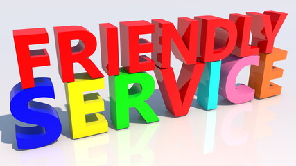 Concept of friendly service on white