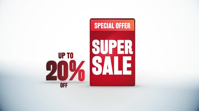big sale up to 20% off, Mega Sale - Sales promotional animation background.  only this week