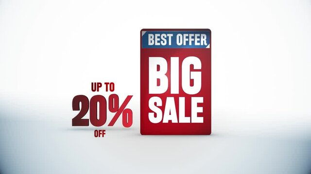 big sale up to 20% off, Mega Sale - Sales promotional animationbackground.