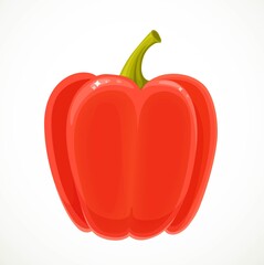 Red bell peppers isolated on white background