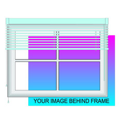 Cartoon Window Frame and Blinds