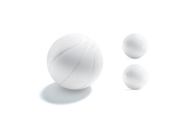 Blank white basketball ball mock up, different sides