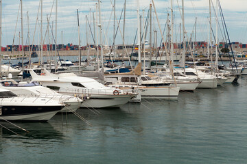 Valencia, Spain - 07/18/2020: Valencia maritime yacht port.