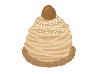 モンブランケーキのイラスト