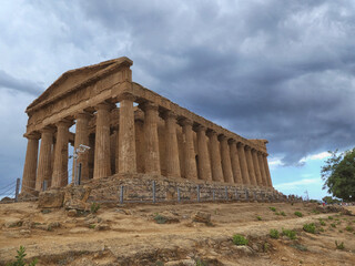Fototapeta na wymiar Valley of the Temples Temple of Concordia in Agrigento Italy