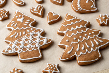 Homemade Christmas gingerbread cookies