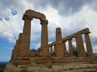 Fototapeta na wymiar Valley of the Temples Temple of Juno in Agrigento Italy