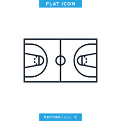Basketball Court Icon Vector Design Template