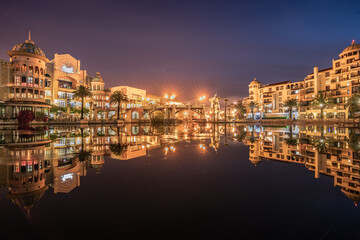 Canal walk century city at night in cape town south africa