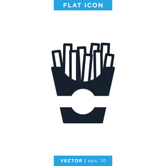 French Fries Icon Vector Design Template