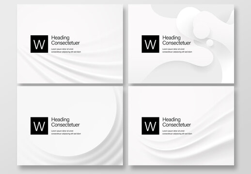 4 White Abstract Background Layouts