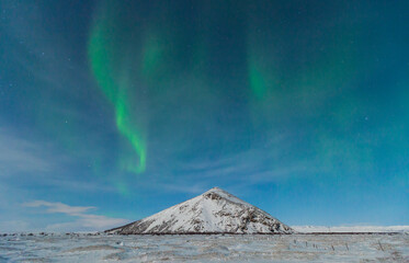 Naklejka na ściany i meble Northern lights, Myvatn, North Iceland, Iceland, Europe