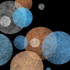 abstract background pattern with blue orange and white circles with transparent texture layered in modern graphic art design