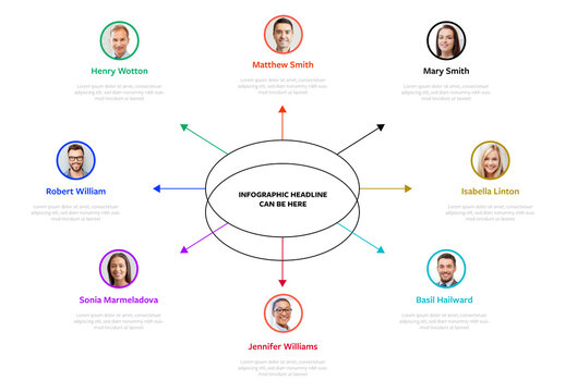 Infographic Layout White Circular Photo Placeholders