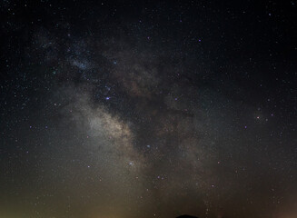 Milky way view on a summer night in Italy, Val d'Orcia