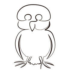 One line drawing of a bird- chick.  Trendy continuous line animal mascot concept for icon. Drawing isolated on a white background. Single line stock vector illustration.