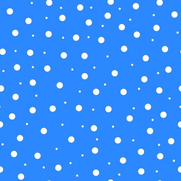 Seamless vector pattern. Small and large peas on a blue background. Abstract placer. Circles.