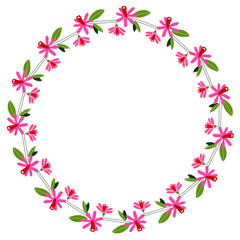 Beautiful frame. Flolar element. Hand drawn trendy vector flat illustration.  Design for banner, card, placard, brochure. 
Transparent background