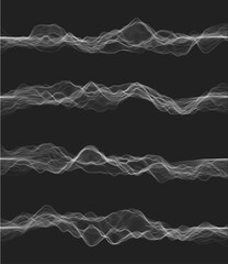 Set of energy chaotic waves. Sound or energy waves for your design.