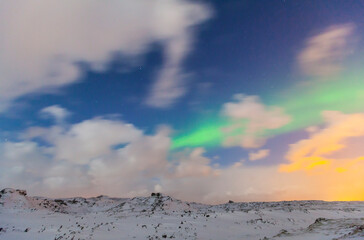 Fototapeta na wymiar Northern Lights, Iceland, Europe