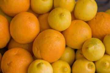 Ripe Oranges in a Farmers market