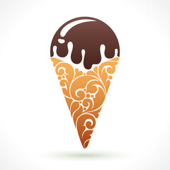 Vector illustration ice cream cone pattern