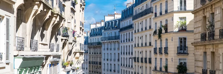 Fototapeten Paris, typical facades and street, beautiful buildings near Montmartre  © Pascale Gueret