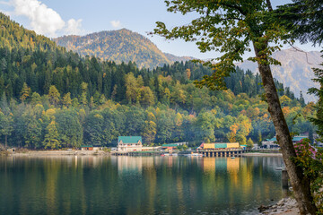 Lake Ritsa, famous natural landmark, Abkhazia