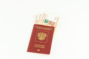Fototapeta premium money in the passport, the concept of home away from home