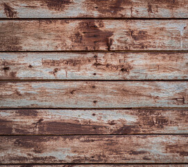 Square wooden surface background horizontal ragged brown painted board
