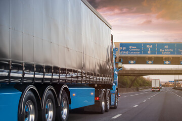 Lorry motion Traffic Transport on motorway in motion