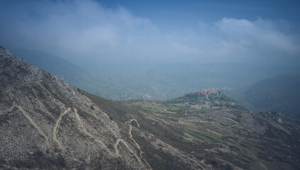 Fototapeta premium Scenic view on Gourdon on the French Riviera taken from the mountain above