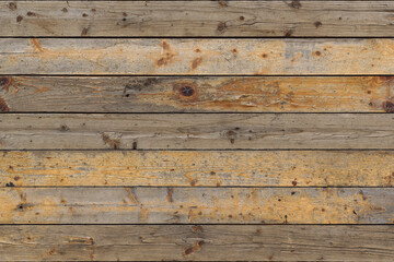 Full frame image of the shabby multicolored wooden planks. High resolution background or texture for design in loft, grunge, vintage, industrial style, copy space