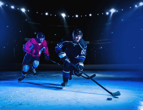 Hockey players during match
