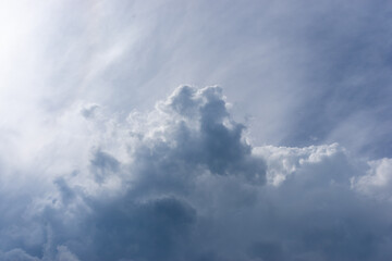 Fototapeta na wymiar Heavy cumulus clouds in the sky before a thunderstorm.