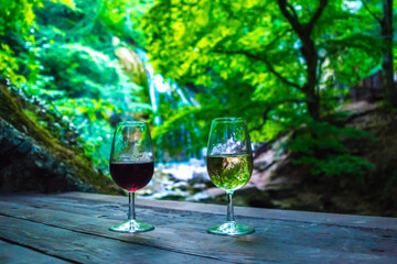 A glass in nature