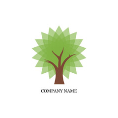 Abstract vibrant tree logo design. Modern tree logo. Vector illustration