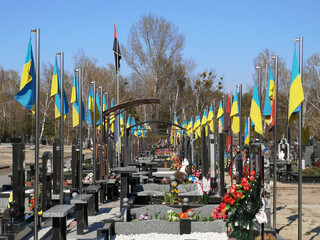 06.04.2020 Kiev Ukraine Cemetery of Ukrainian soldiers died in the war - 366149138