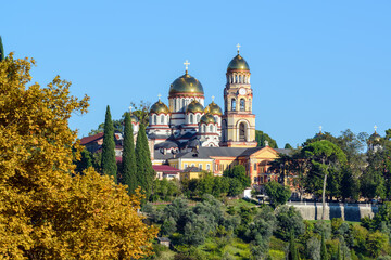 Fototapeta na wymiar New Athos monastery, famous landmark, Abkhazia