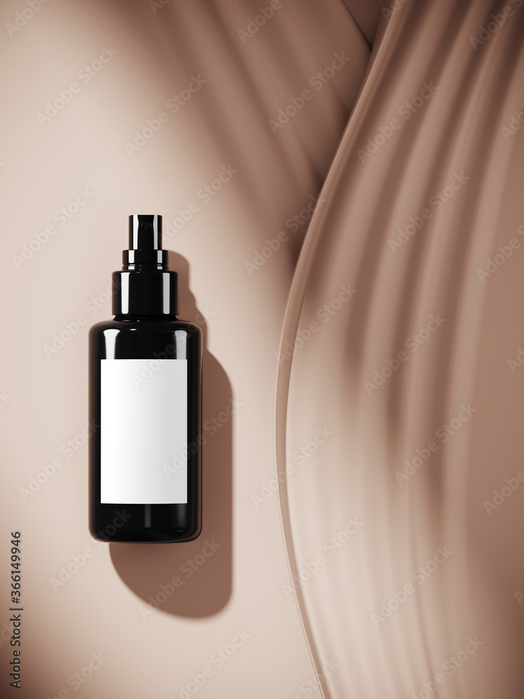 Poster minimal background for soft and smooth concept. cream ripple surface background. 3d rendering illust