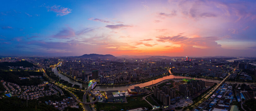 Jiangmen city, guangdong province, at night