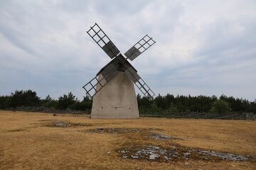 Fototapeta na wymiar Historic windmill on Gotland, Sweden