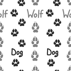 Fototapeta premium Wolf Dog Paw Pattern Icon Medical Print Pet Vector