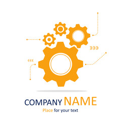 gear sign icon motion and mechanics concept. - connection and operation engineering design work.
