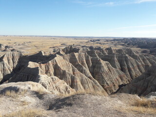 Fototapeta na wymiar Badlands South Dakota desert rock formations and landscape