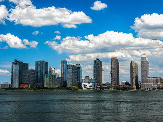 New York, Blue sky, and sunny day. 