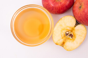top view of apple cider vinegar