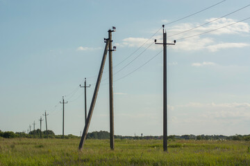 Power line in the field.